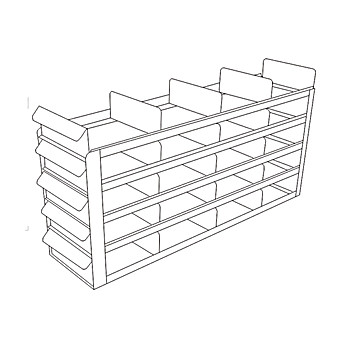 Upright Sliding Tray Racks for Standard 2" Boxes