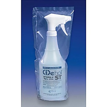 Sterile Alcohol, Decon Labs, CideHol, 70% IPA 30% WFI water, 32oz Spray Bottle, with Trigger Spray Pump, Cleanroom Packaged, Double Bagged, 1/EA, 12EA/CS