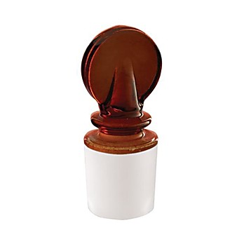 Borosil® Amber Solid Penny Head Glass Stoppers