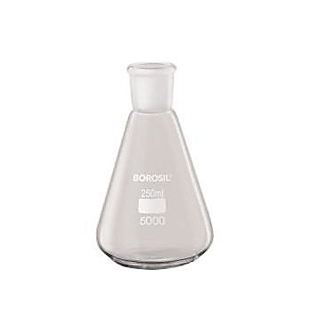 Borosil® Narrow Mouth Erlenmeyer Conical Flasks with Interchangeable Joint