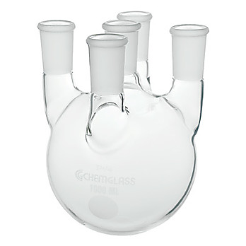 Flasks, Heavy Wall, Round Bottom, 5-Necks