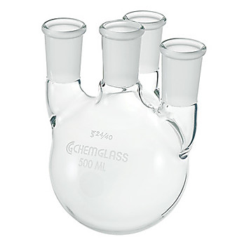 Flasks, Heavy Wall, Round Bottom, 4-Necks