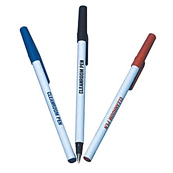 Cleanroom Pens, Caps, Ballpoint, Black, Blue and Red