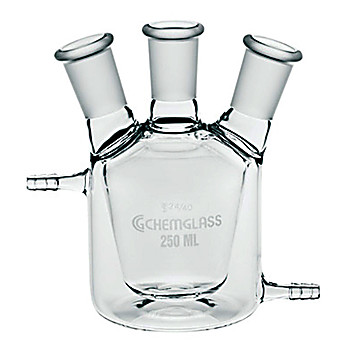 Flasks, Tapered, European Style, 3-Necks, Jacketed