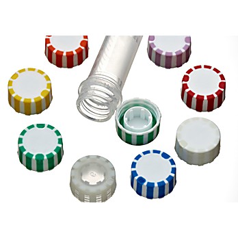 Screw Caps with Elastomeric Seal, for SuperClear® Tubes