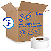 Scott® Essential 100% Recycled Fiber Jumbo Roll Bathroom Tissue (67805) 1000 Feet/Roll, 12 Rolls/Case
