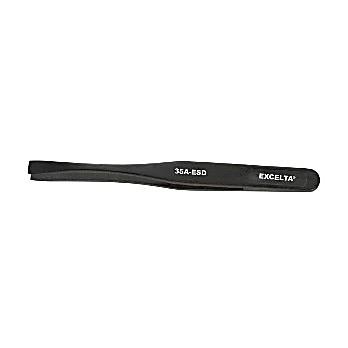 Straight Duckbill Point ESD Safe Tweezer, Conductive Plastic, 4.50 inches