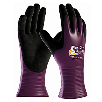 MaxiDry Ultra Lightweight Nitrile Glove, Fully Dipped with Seamless Knit Nylon / Lycra Liner and Non-Slip Grip
