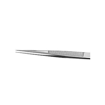 Straight Strong Tip Tweezer with Fine Points, Anti-Magnetic, Finger Serrations, 4-3/4" Long
