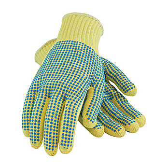 Kut-Gard Seamless Knit Kevlar Glove with Double-Sided PVC Dot Grip - Medium Weight