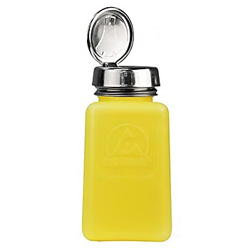 One-Touch Pump, HDPE durAstatic™ Bottle, Yellow, 6 oz. (180mL)