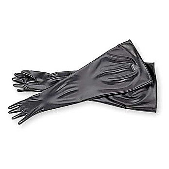 Neoprene Dry Box Gloves, 30 mil, Black, 32" Length, Ambidextrous, Size 9.75