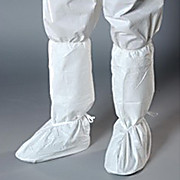 Critical Cover UltraGrip Boot Covers, White, Serged Seams, Ankle Ties, (Medium, XL, Universal)