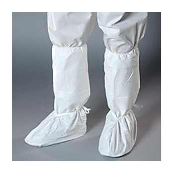 Critical Cover UltraGrip Boot Covers, White, Serged Seams, Ankle Ties, (Medium, XL, Universal)