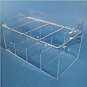 4 Compartment Glove Dispenser, Flat Lids, No Front Openings, 20" w x 12" h x 11.5" d