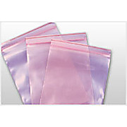 Pink Poly Bag Zip Top Seal, Anti Static, 4mil
