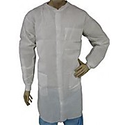 EPIC Spunbound Meltblown Polypropylene (SMS) Heavyweight Labcoats, 3 pockets, Knit Wrists and Collar, White