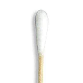 Cotton Single Tip Swab, Wooden Hande, 6", No Glue