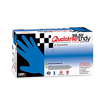Qualatrile Nitrile Powderfree 9 Inch Blue Food Grade Boxed Gloves