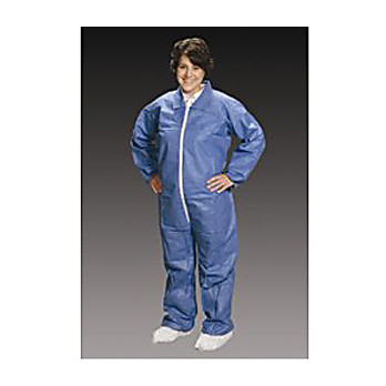 Critical Cover AlphaGuard Coveralls, Elastic Wrists and Ankles, Serged Seams, Blue, Sizes Small thru 5X-Large