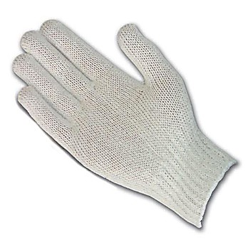 Uncoated Cotton Polyester Knit Gloves, 7 gauge, Standard Weight, Natural Color