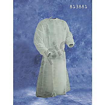 EPIC Isolation Gown, Spunbound Polypropylene, Elastic Wrists, Full Length, White