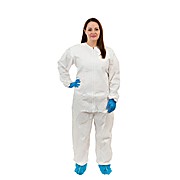 Collared Disposable Coveralls, EnviroGuard, GammaGuard CE, White, STERILE, Size: 2X-Large