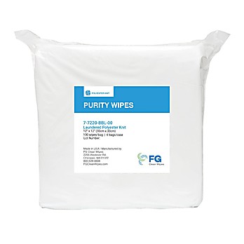 Woven Polyester Knit Wipes - Laundered or Validated Sterile Cleanroom Wipers