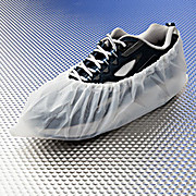 Polyethylene Disposable Shoecovers, 5.5 mil, Seamless, Blue or White