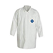 Tyvek Lab Coat, Collar, 2 Pockets, White
