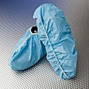 Polyethylene Coated Polypropylene Disposable Shoecovers, Plain Sole, Surge-Seamed, Blue, Large-Universal