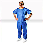 Critical Cover AlphaGuard Scrub Pants, Spandex Waist, Stitched Seams, Blue