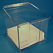 Cleanroom Wiper Dispenser with Lid, 9" x 9", Clear Acrylic or PETG