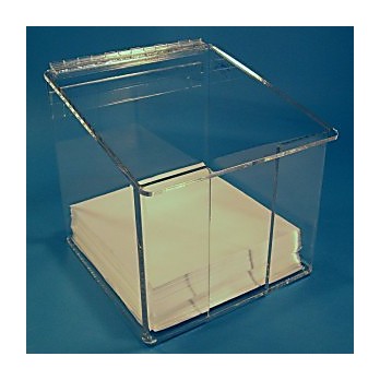 Cleanroom Wiper Dispenser with Lid, 9" x 9", Clear Acrylic or PETG