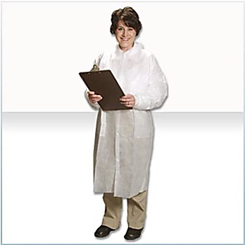 Critical Cover GenPro Lab Coats, Tapered Collar, No Pockets, Elastic Wrists, Serged Seams, White, Sizes Small thru 4X-Large