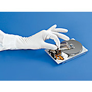 White Nitrile Cleanroom Gloves, 12", Class 100