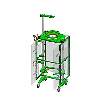 Shielded Reactor Support Frame, Mobile, Jacketed, 100L