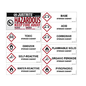 Replacement/Retrofit Label Pack for Hazardous Material Cabinets
