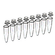 PCR 8-TUBE BREAKABLE STRIPS, 0.2 ML, PP, NATURAL, WITH ATTACHED INDIVIDUAL DOME CAPS