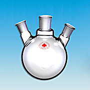 Corning Pyrex Borosilicate Glass Three Neck Distilling Flask with