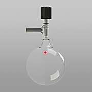 Flask, Round Bottom, Valve Top with Cajon Sidearm, NO-AIR