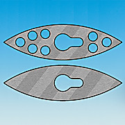 Stirrer Blades, Football Shaped, Stainless, 10mm Shafts