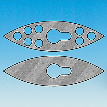 Stirrer Blades, Football Shaped, Stainless, 10mm Shafts