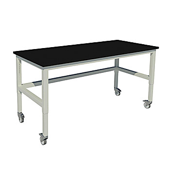 Adjustable Height, Heavy Duty Steel Table with Swivel Casters