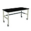 Adjustable Height, Heavy Duty Steel Table with Swivel Casters