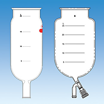 Flask, Reaction, Cylindrical, with Bottom Outlet