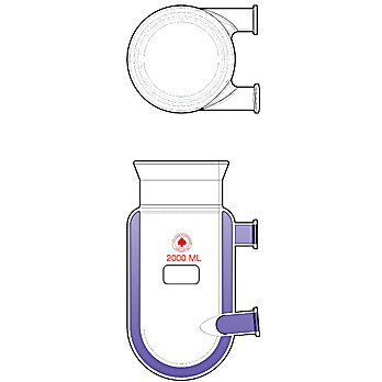 Reaction Flask, Cylindrical, Jacketed