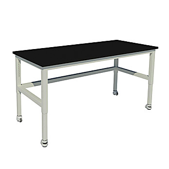 Adjustable Height, Heavy Duty Steel Table with Vibration Isolation Casters