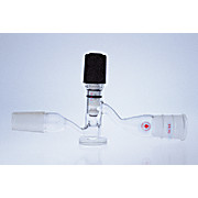 Stopcock adapter, top outer joint, bottom inner joint, PTFE plug