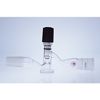 Stopcock adapter, top outer joint, bottom inner joint, PTFE plug